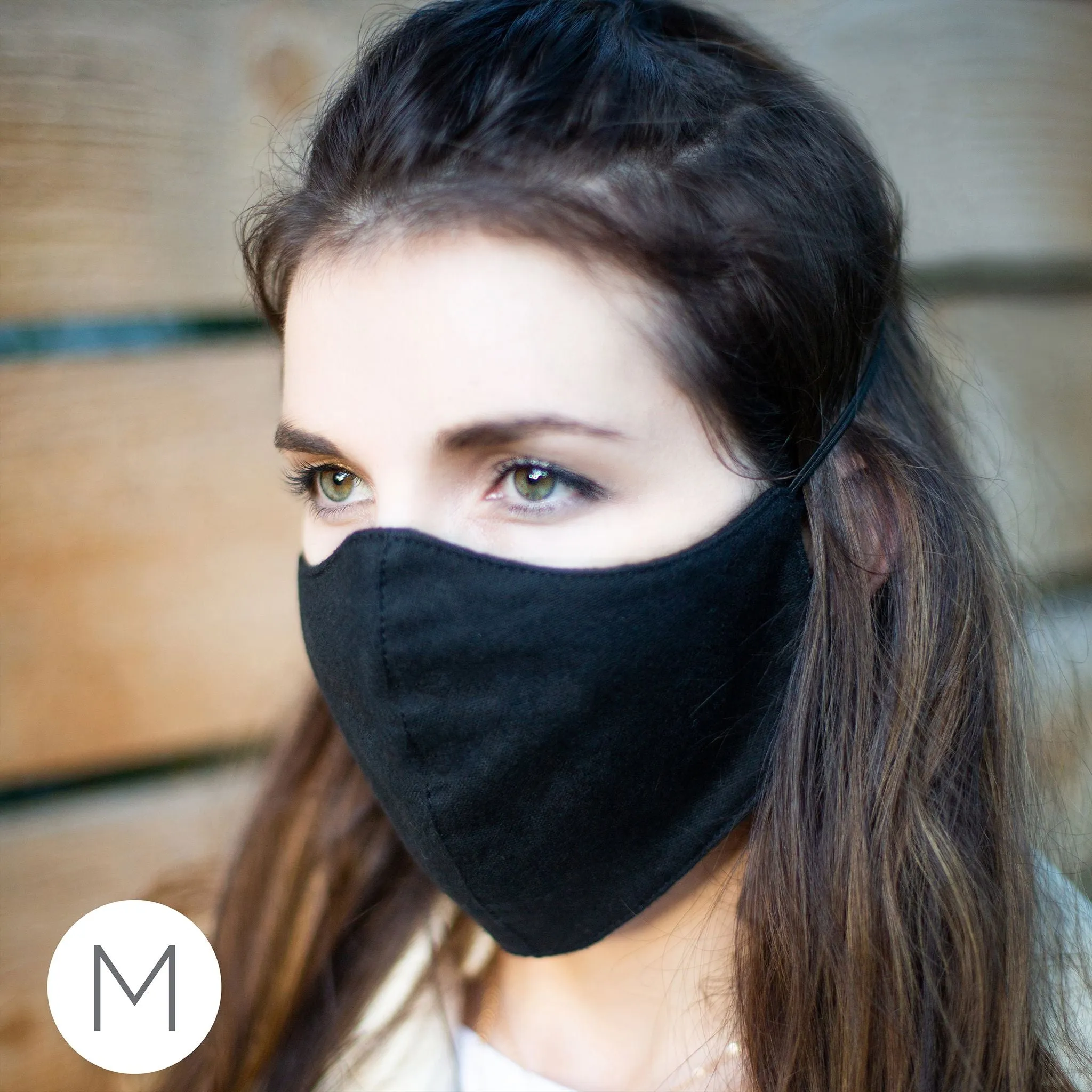2-Layer Woven Soft Brushed Cotton Face Mask, Polka Dots, Sterling, Made in USA - 10 Pack