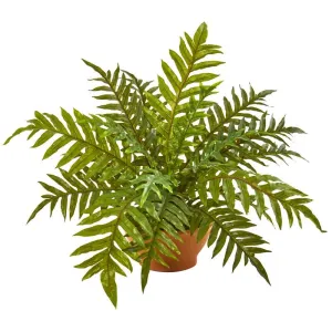 24"  Hares Foot Fern Artificial Plant in Planter (Real Touch)