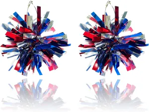 4th of July Earrings Accessories Independence Day Patriotic Earrings Red White and Blue USA Star Flag Dangle Drop Earring Jewelry 4th of July Shirts Outfits for Women