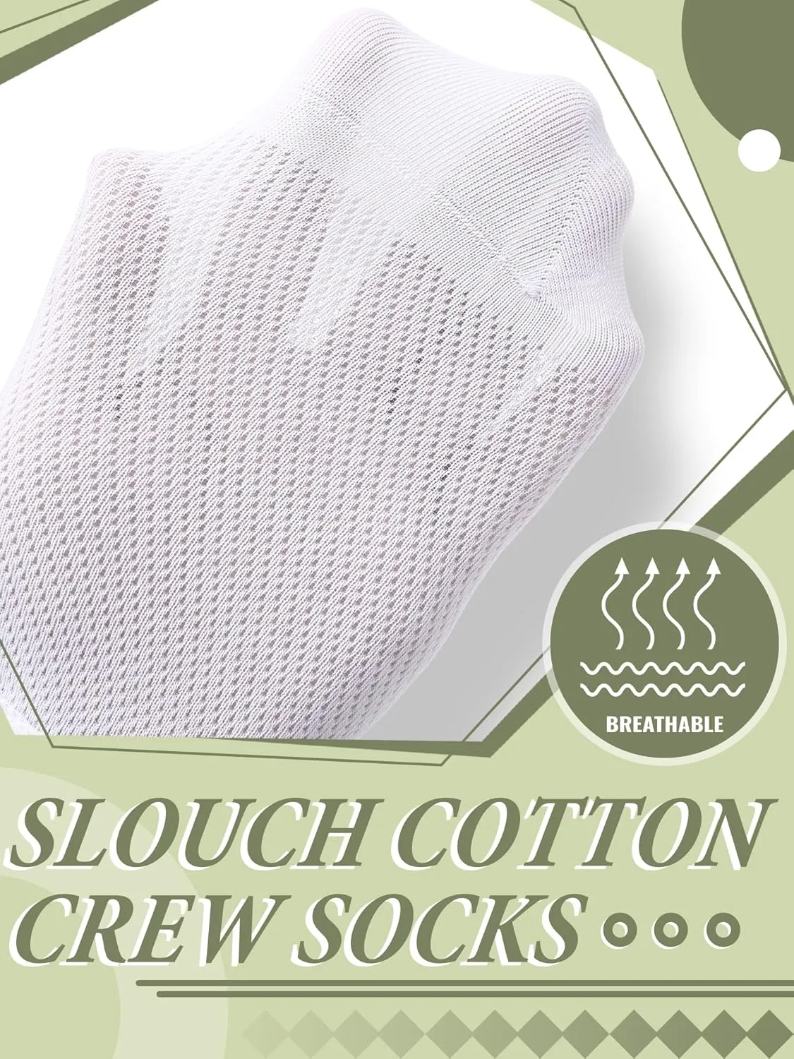 5 Pairs Summer Mesh Crew Sock Women Cotton Sock Soft Cotton Bootie Women Scrunch Roll Dress Gift