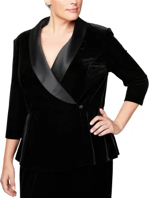 Alex Evenings Women's Velvet Blouse Top (Multiple Styles Petite and Regular Sizes)