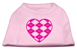 Argyle Heart Pink Screen Print Shirt Light Pink XS (8)