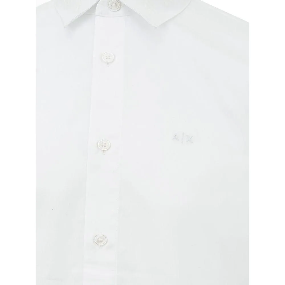 Armani Exchange Elegant White Cotton Shirt for Men