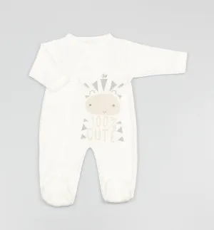 Baby Cotton Sleepsuit - '100% Cute' - (0-9M) (PK6) M1334