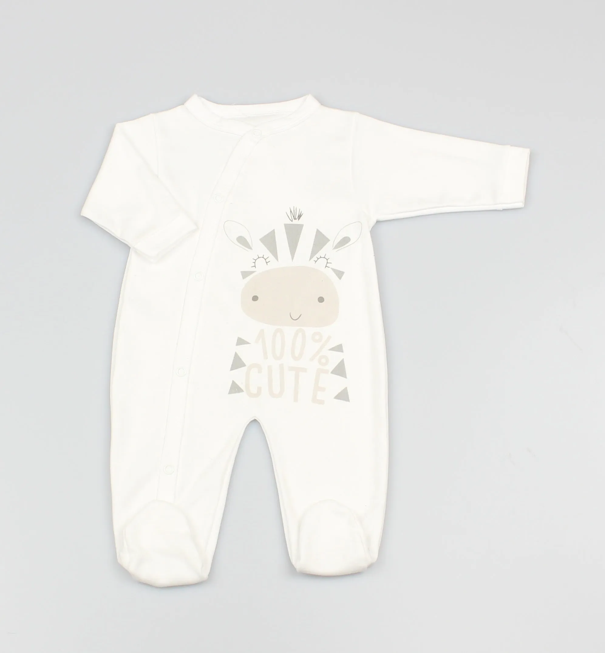 Baby Cotton Sleepsuit - '100% Cute' - (0-9M) (PK6) M1334