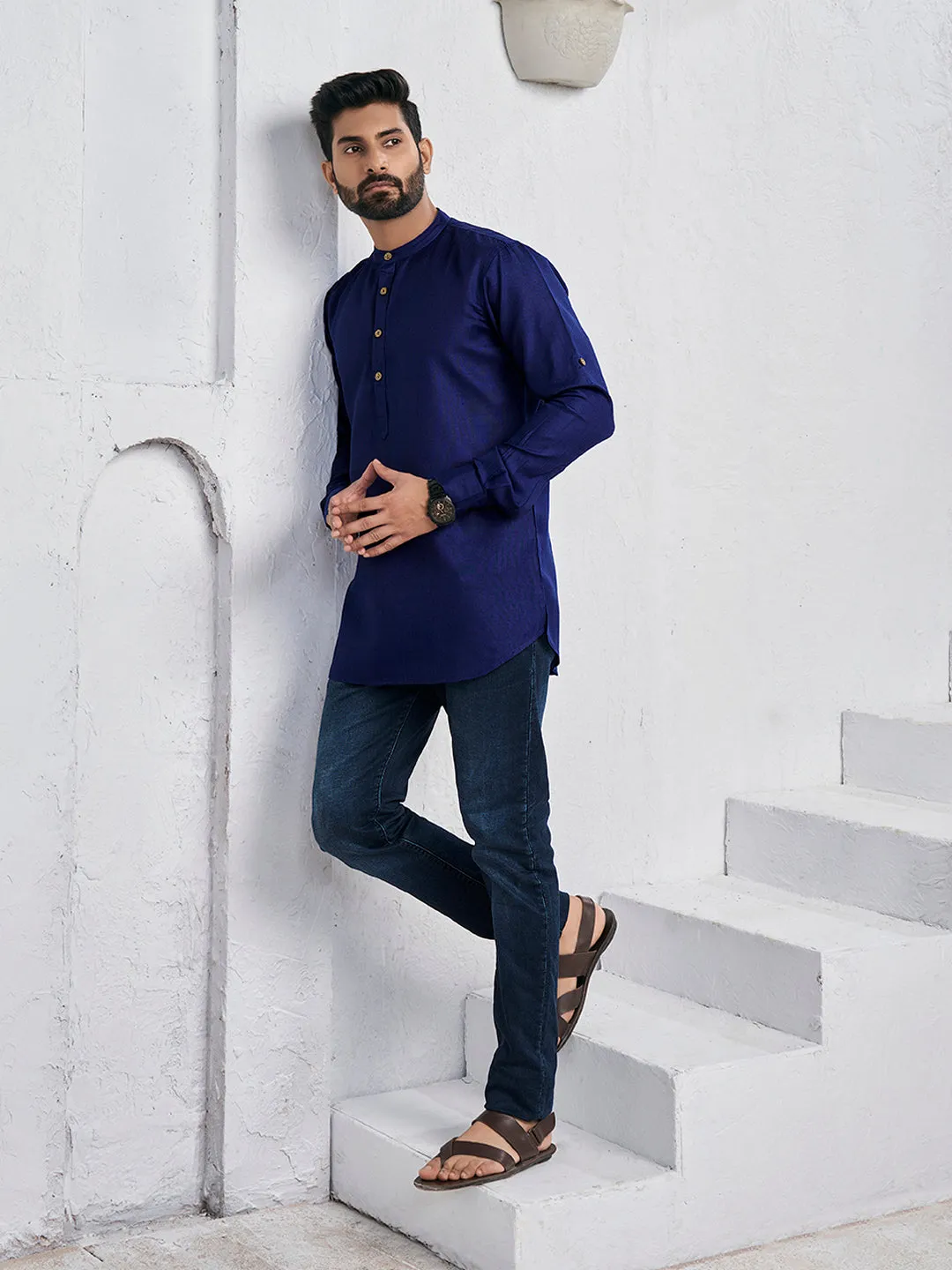 Band Collar Straight Kurta