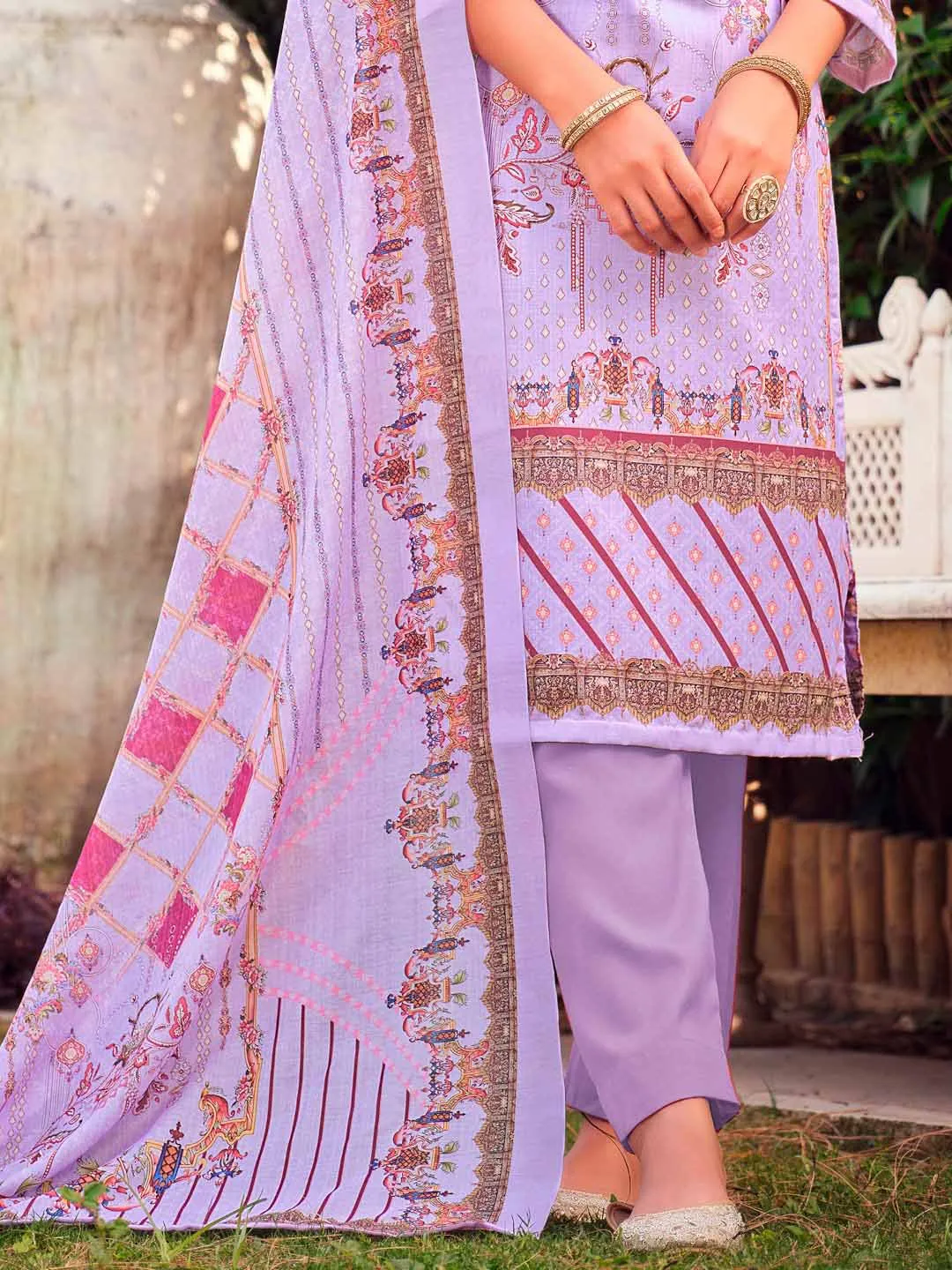 Belliza Unstitched Pakistani Print Cotton Suits with Embroidery