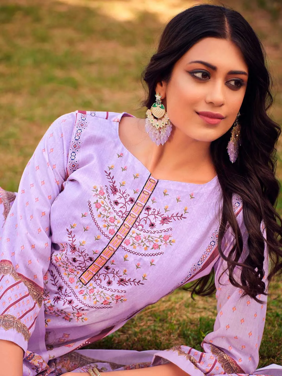 Belliza Unstitched Pakistani Print Cotton Suits with Embroidery
