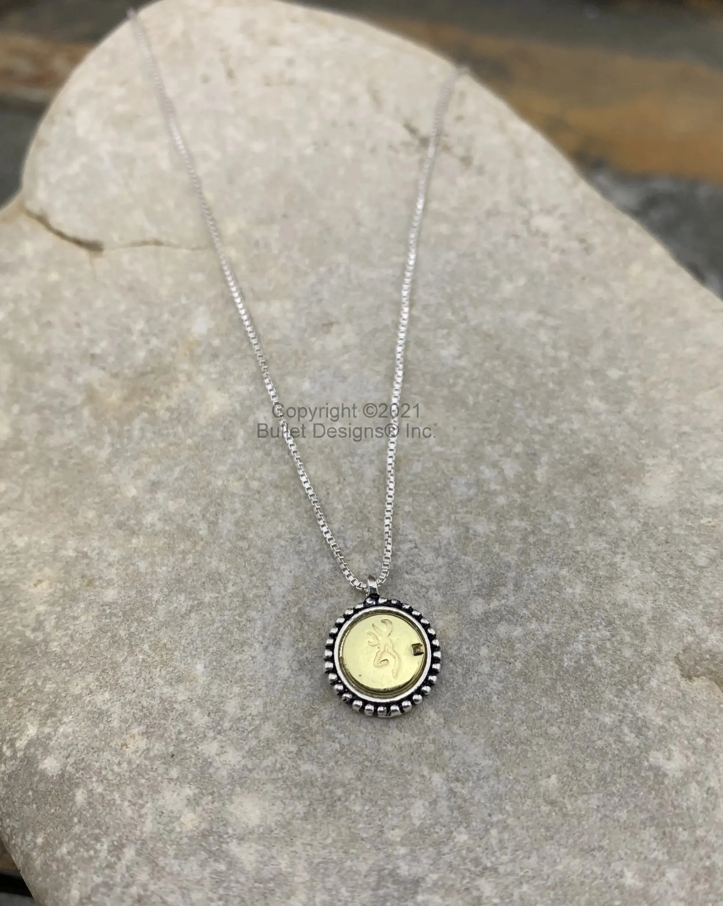 Bullet Necklace, 22 Long Rifle, Deer, .925 Sterling Silver Chain, Bullet Jewelry, Dainty, SO CUTE, Anniversary Christmas Gift, Recycled