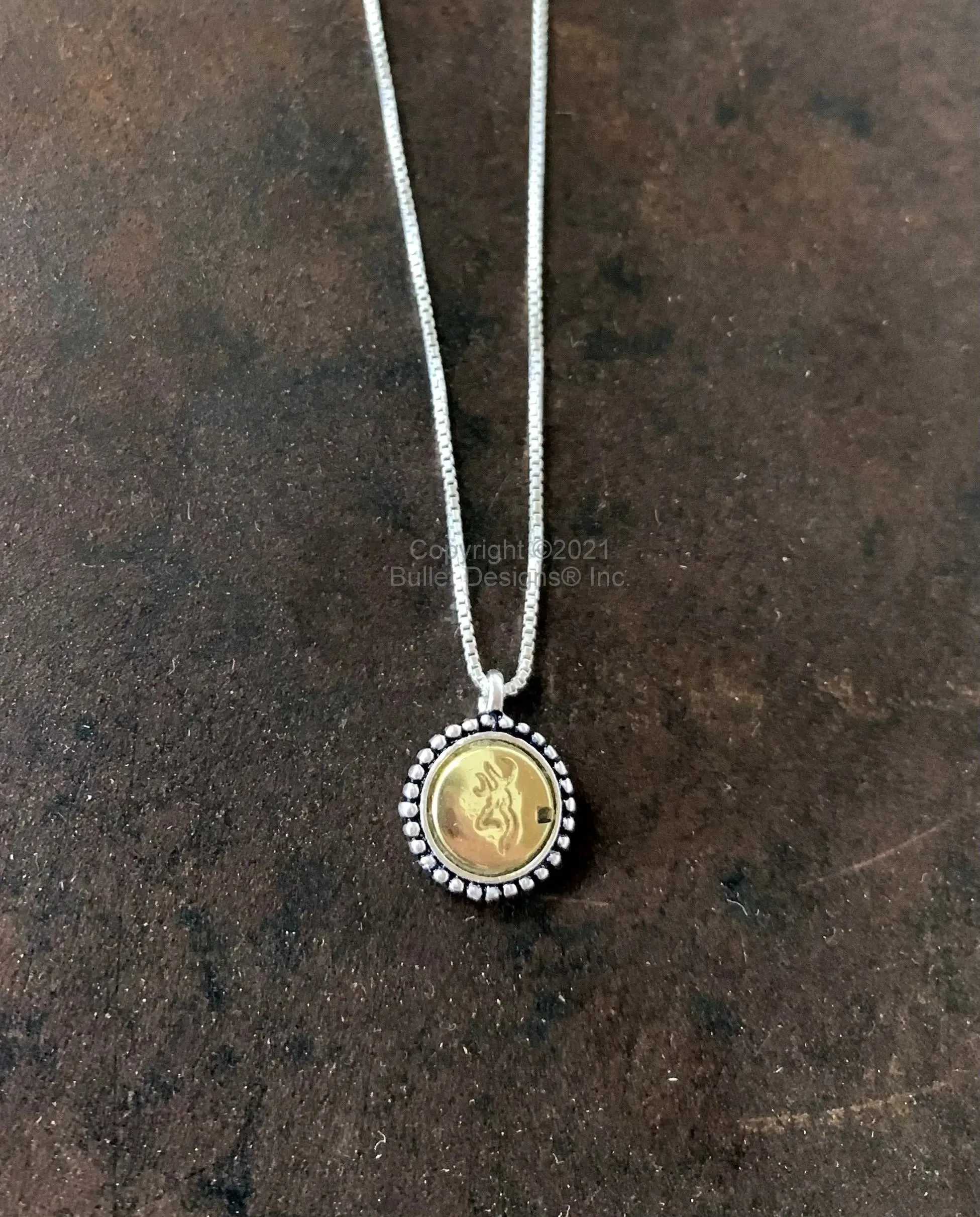 Bullet Necklace, 22 Long Rifle, Deer, .925 Sterling Silver Chain, Bullet Jewelry, Dainty, SO CUTE, Anniversary Christmas Gift, Recycled