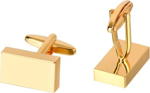 Classic Gold/Silver/Black Tone Blank Cufflinks for Mens Unique French Shirt Cuff Gift