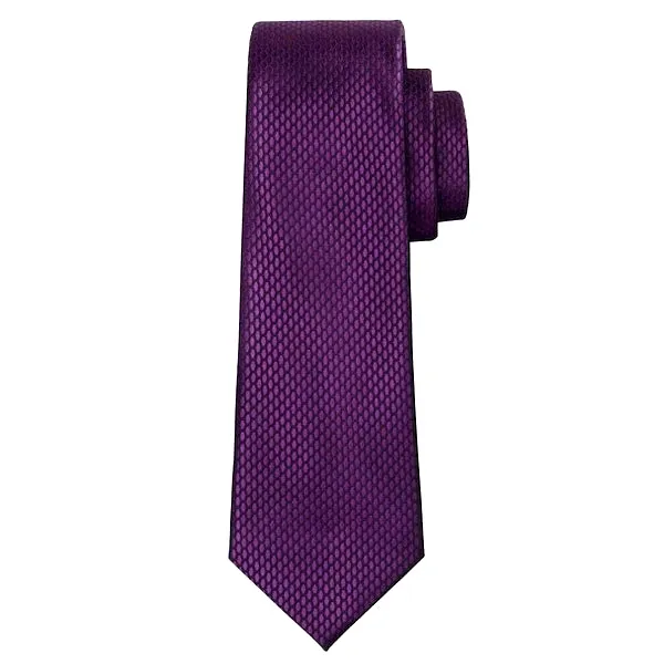Classy Men Purple Hexagon Silk Necktie