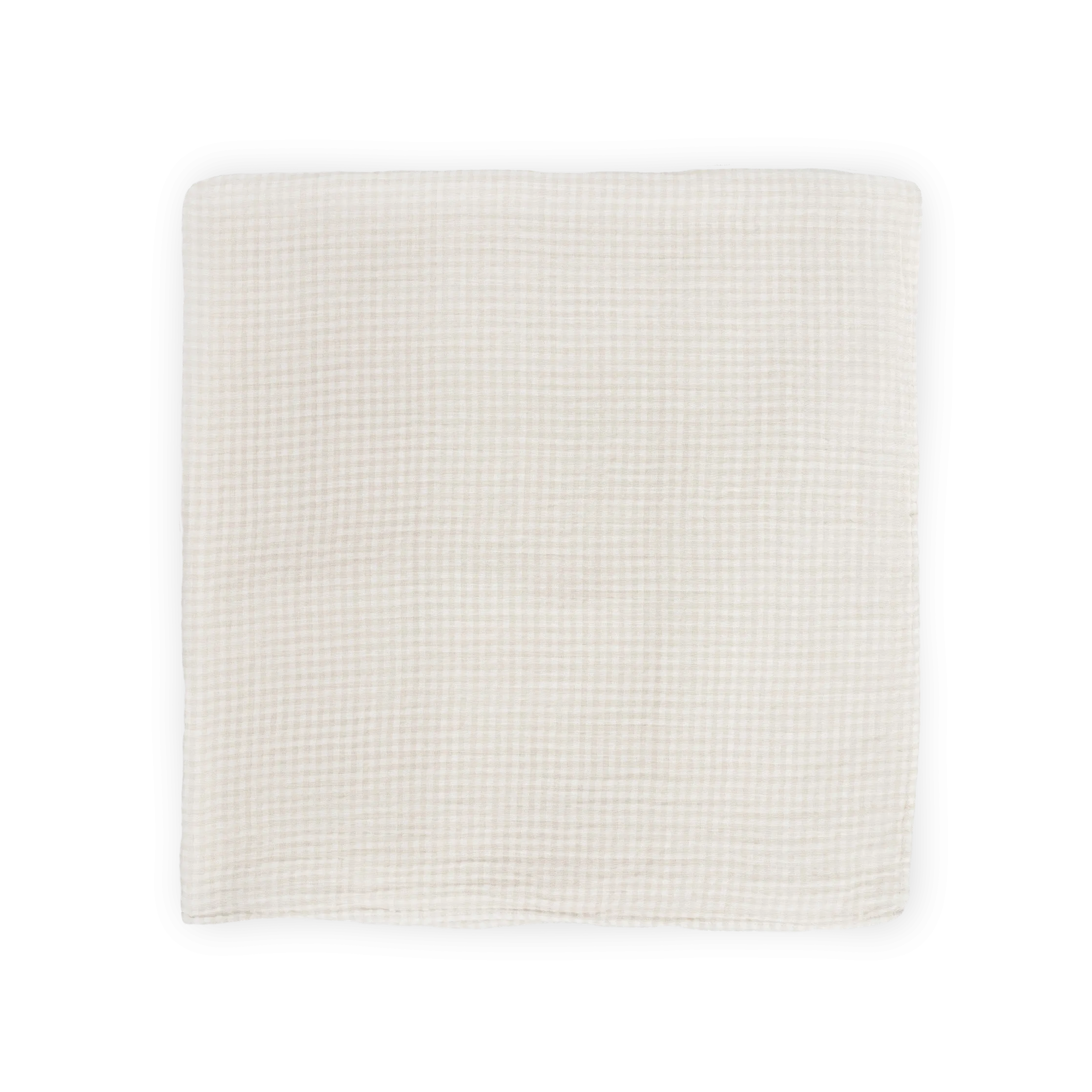 Cotton Muslin Swaddle Blanket - Tan Gingham
