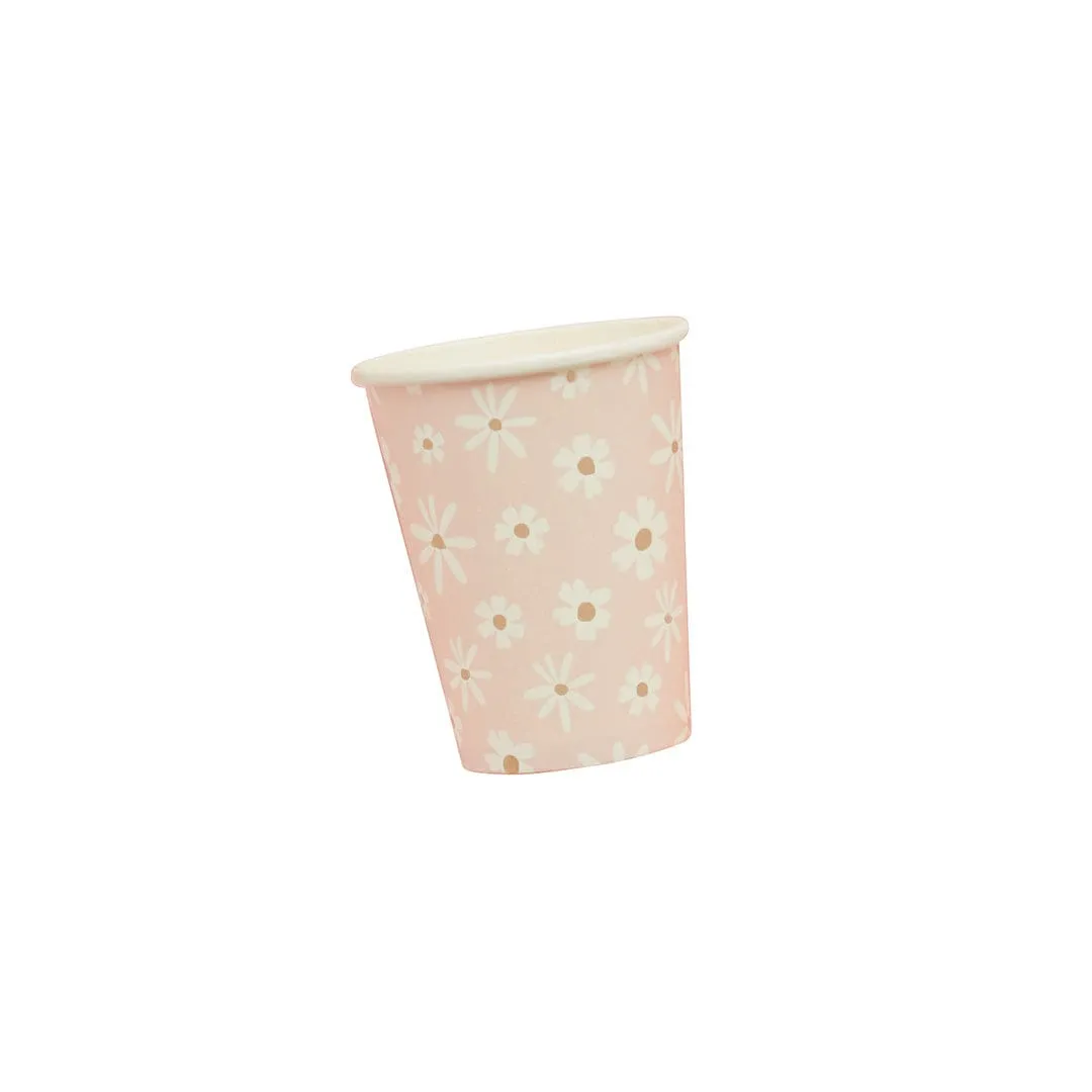 Daisy Floral Paper Cups (Pack of 8)