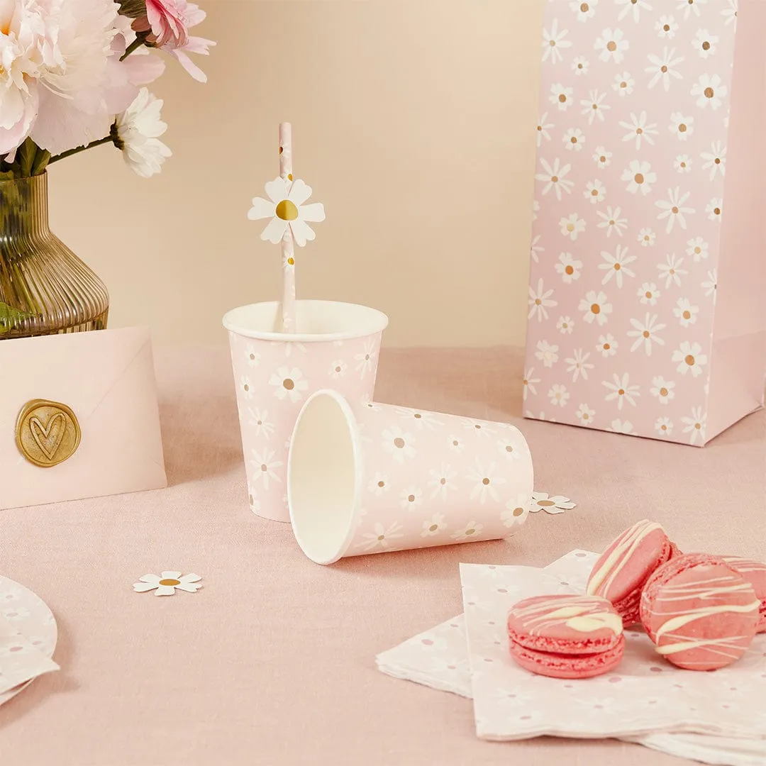 Daisy Floral Paper Cups (Pack of 8)