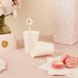 Daisy Floral Paper Cups (Pack of 8)