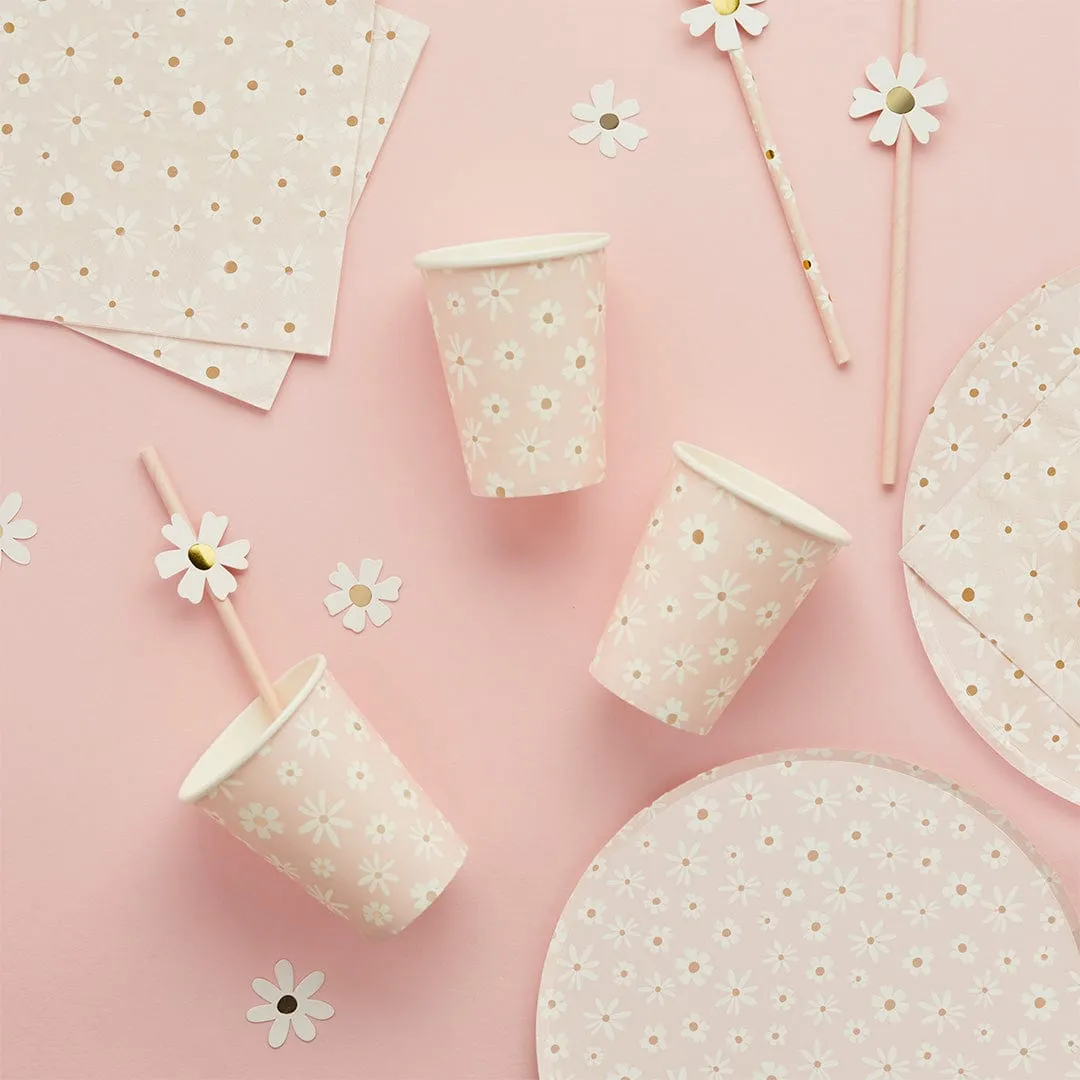 Daisy Floral Paper Cups (Pack of 8)