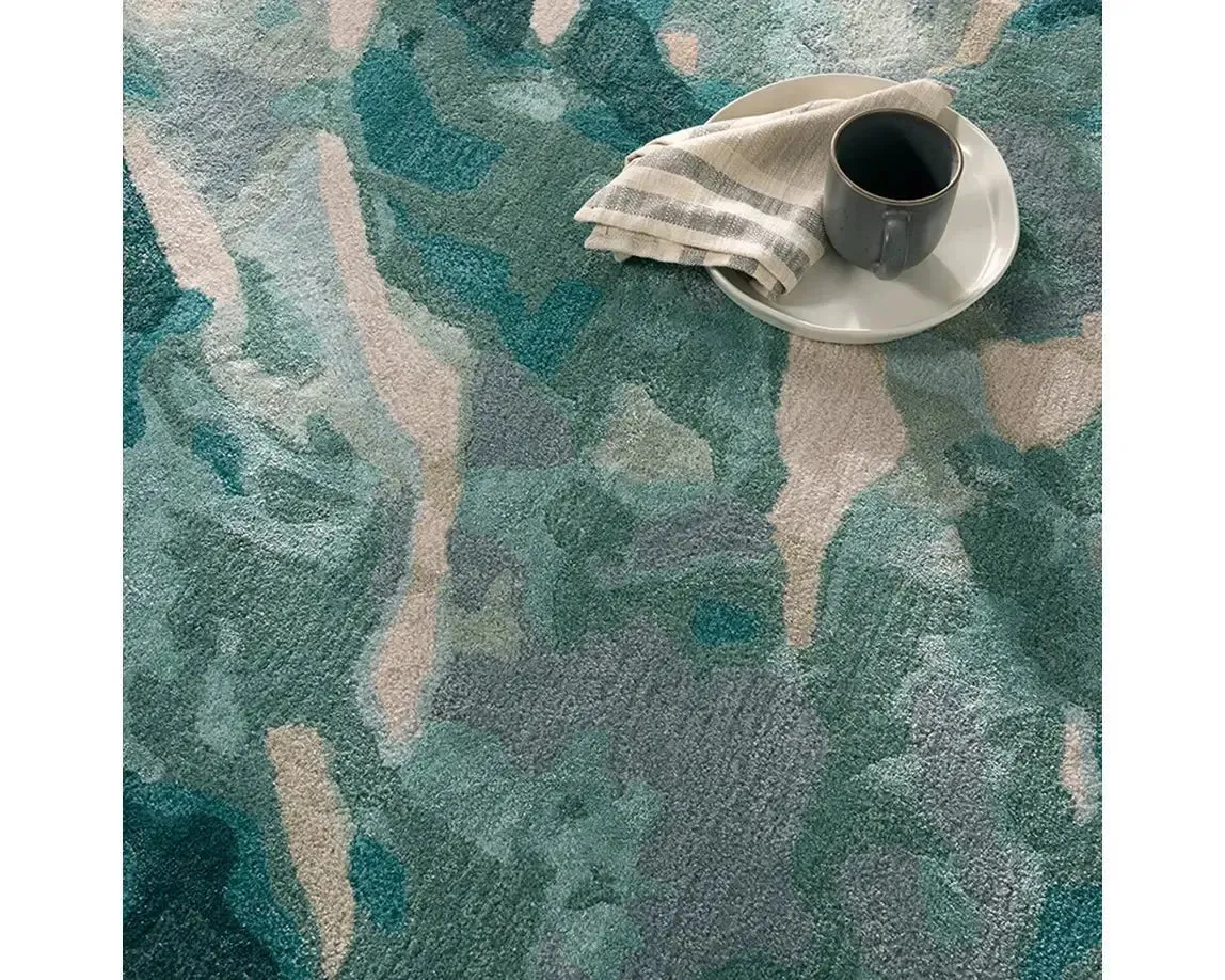 Delray DEL02 Green Rug Silver Pine Rug