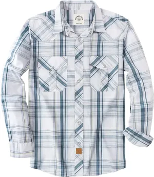 Dubinik Pearl Snap Shirts for Men Long Sleeve Western Shirts for Men Vintage Casual Plaid Shirt Cowboy Shirts for Men