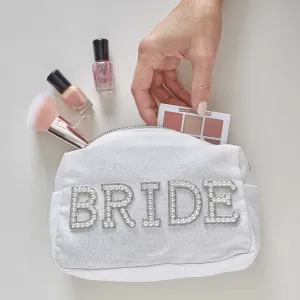 Embellished Pearl Bride Makeup Bag