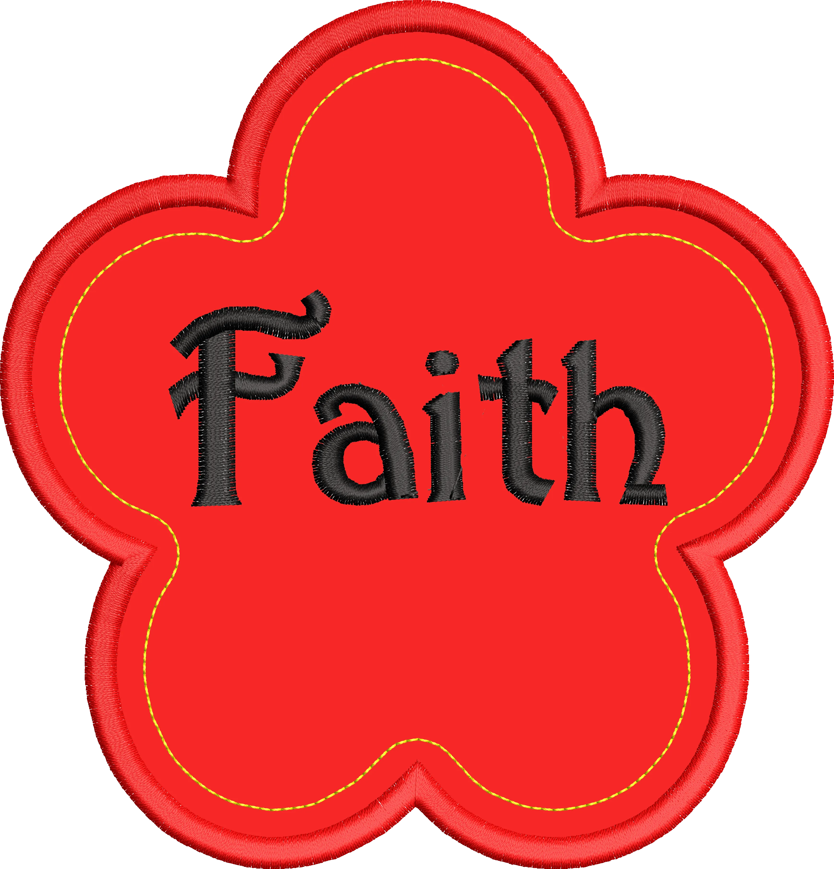 Faith Flower Religious Machine Applique Embroidery Design