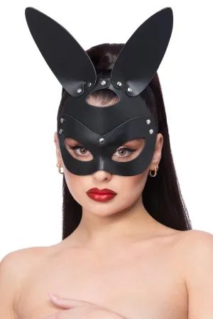 Fever Black Mock Leather Rabbit Mask