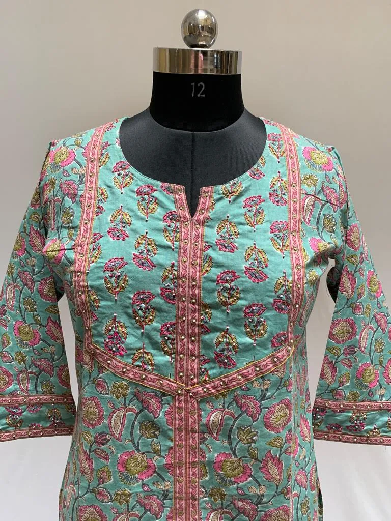 Floral Printed Cotton Kurti