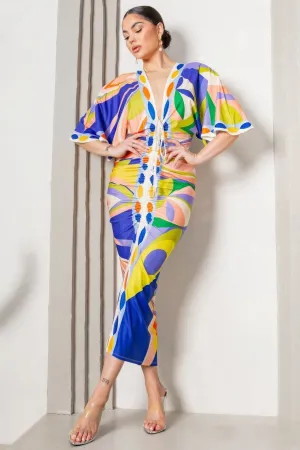 Front Ruched V-Neck Dress
