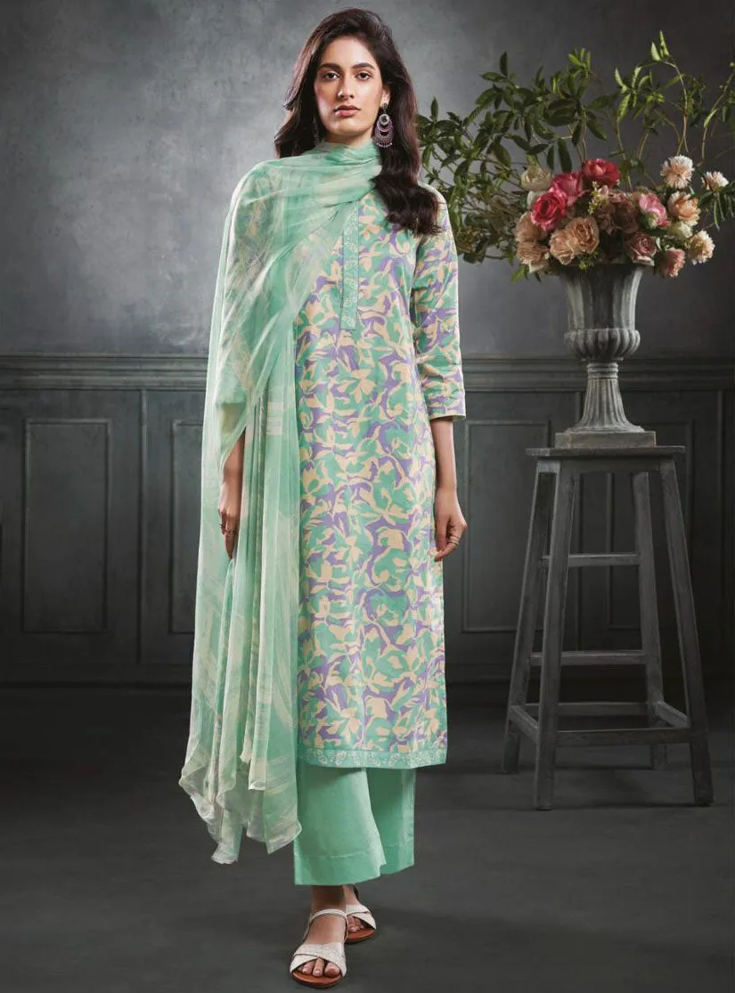 Ganga Unstitched Pure Cotton Suit Dress Material for Women