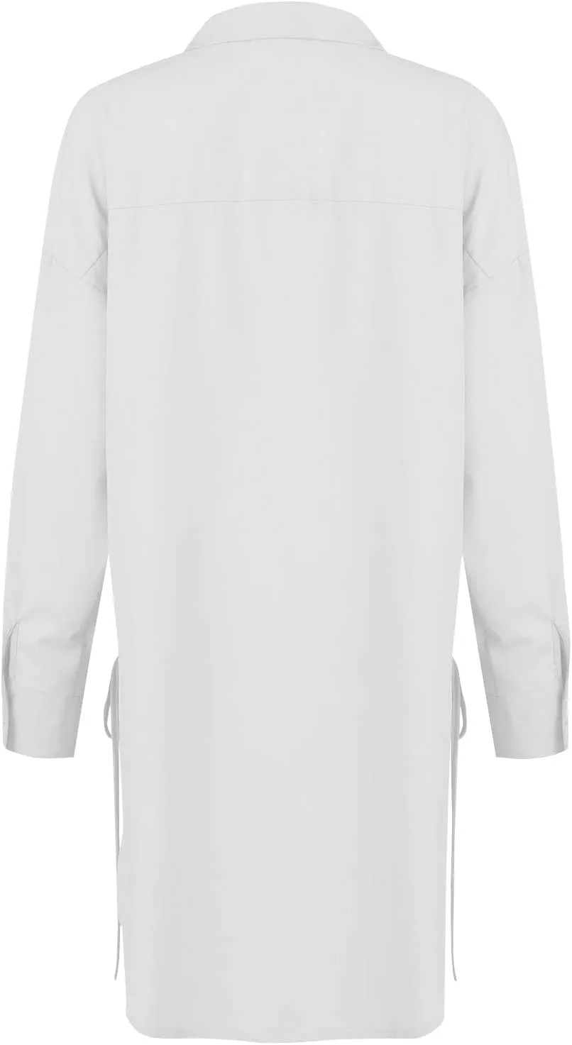 Generic Womens Long Sleeve Blouses Fashion Casual Solid/Printed Blouses & Button-Down Shirts Lapel Loose Type Womens Tops