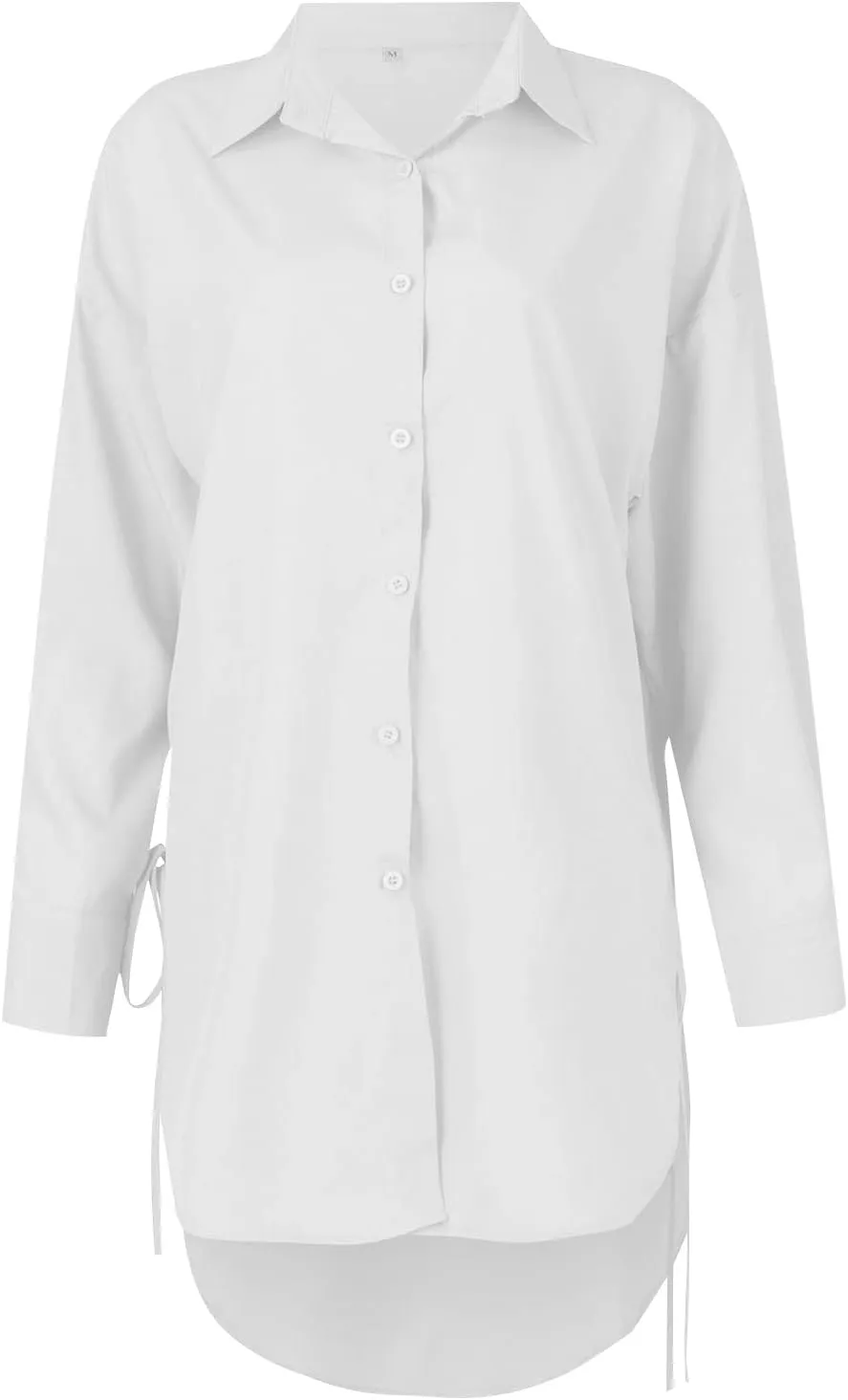 Generic Womens Long Sleeve Blouses Fashion Casual Solid/Printed Blouses & Button-Down Shirts Lapel Loose Type Womens Tops