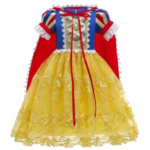 Girls' Children Shirt Snowyprincess Children's Dress with Shawl Princess Dress Performance Gauze Dress