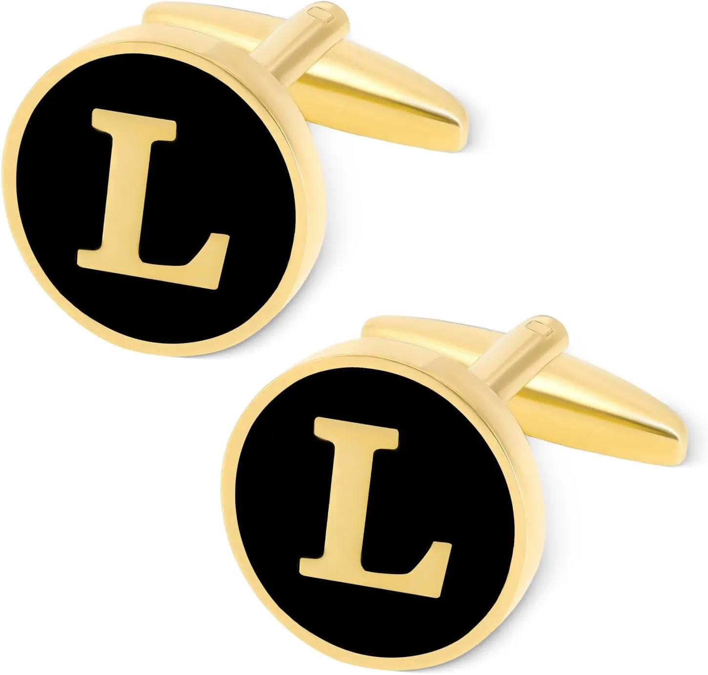 GWD Cufflinks for Men Personalized Black Gold Silver Letter CuffLink Shirt Cufflinks