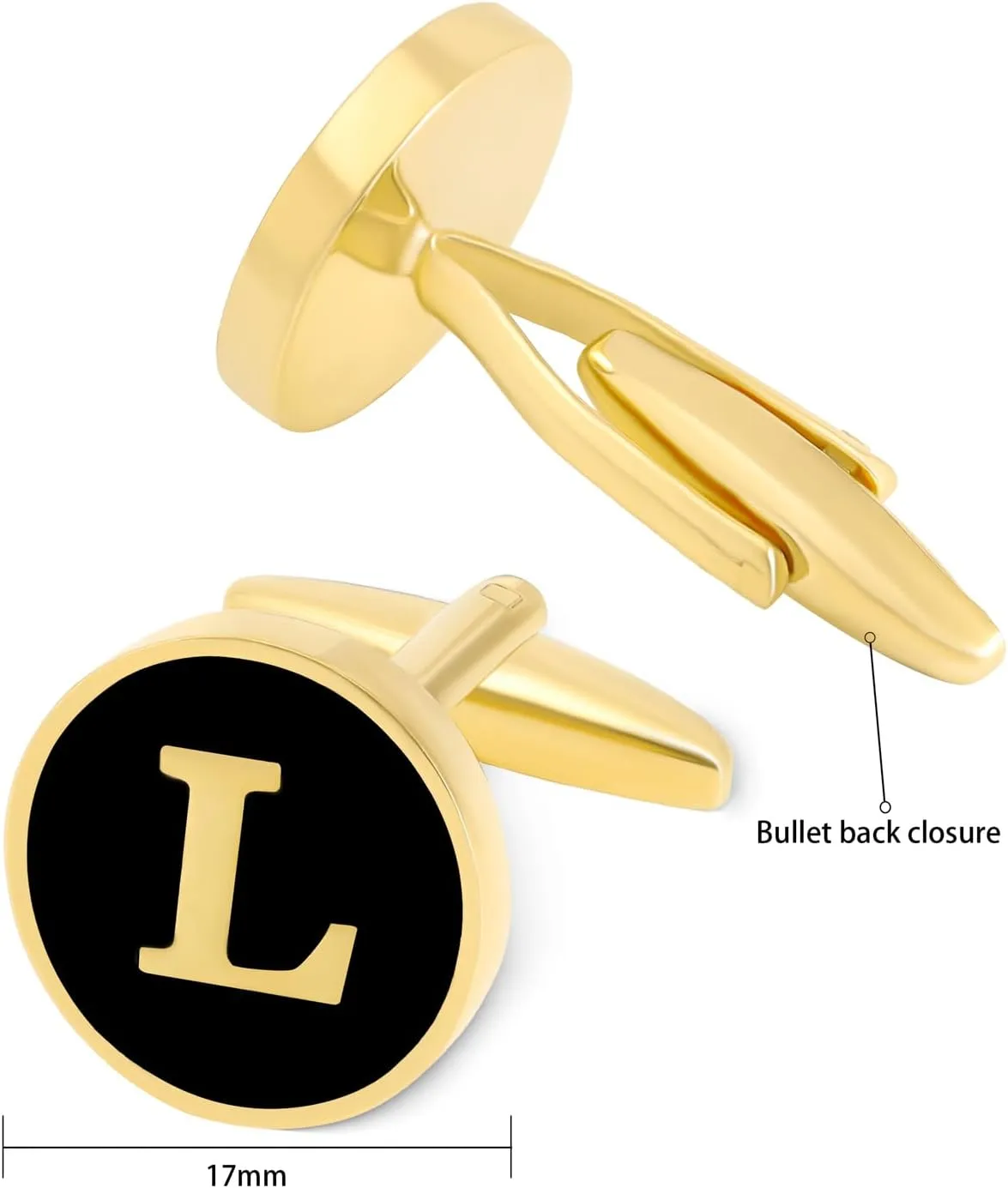 GWD Cufflinks for Men Personalized Black Gold Silver Letter CuffLink Shirt Cufflinks