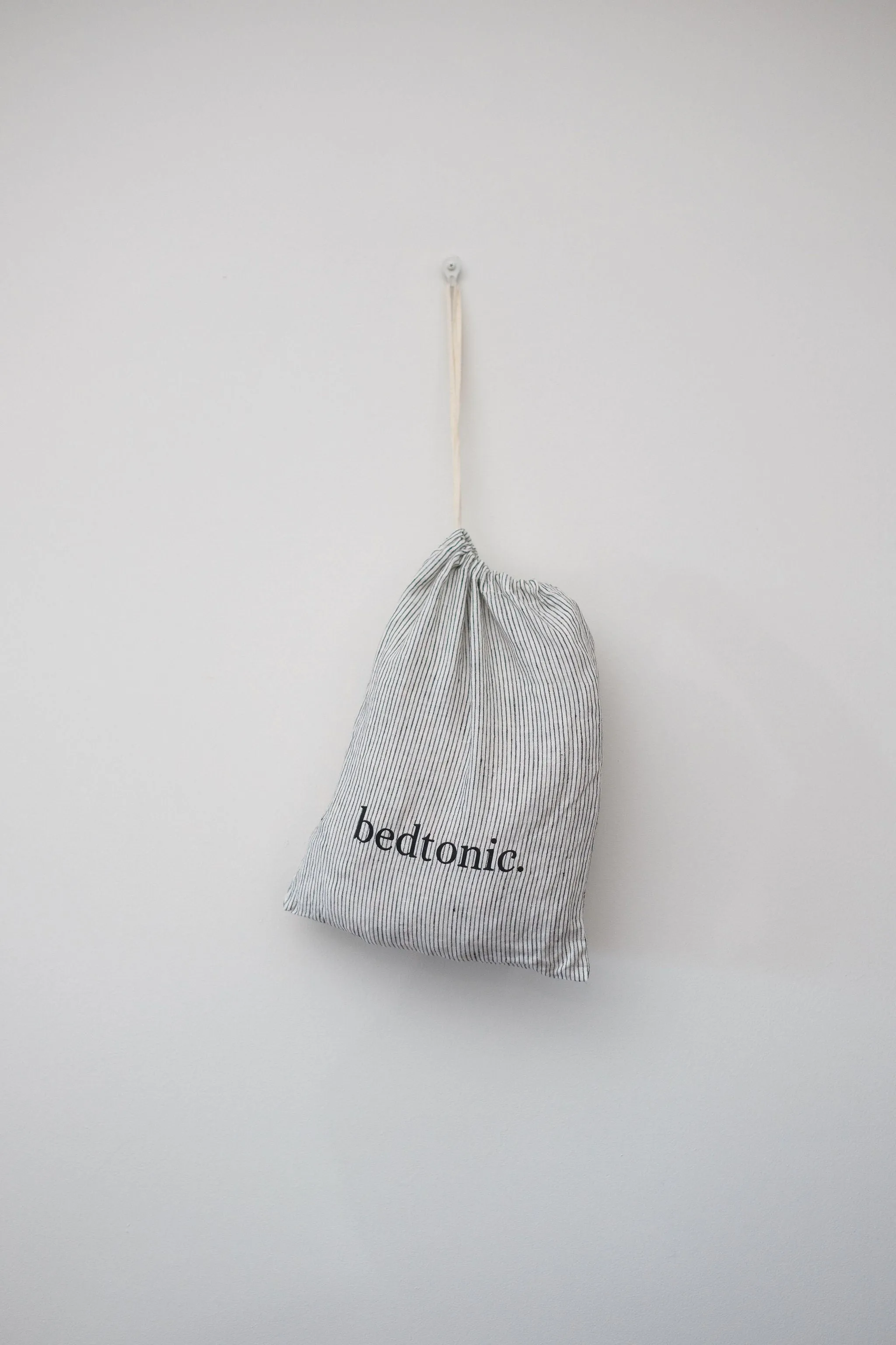 HAND-FRAYED EUROPEAN LINEN PILLOWCASE PAIR - INK PINSTRIPES