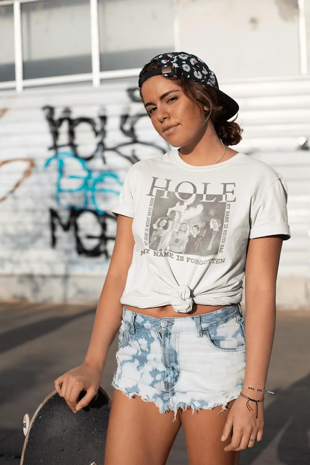 Hole Music T Shirt Celebrity Skin Album Cover Adult White Short Sleeve T Shirts Vintage Style Graphic Tee