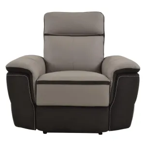 Homelegance Furniture Laertes Power Reclining Chair in Taupe Gray 8318-1PW