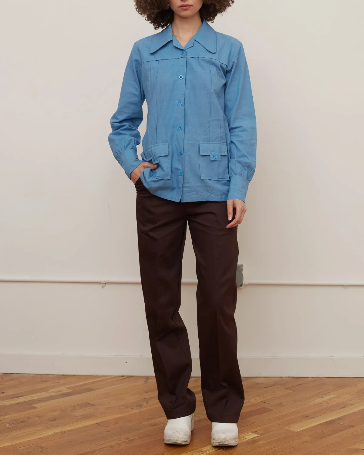 Indian Cotton Shirts Jacket / Blue