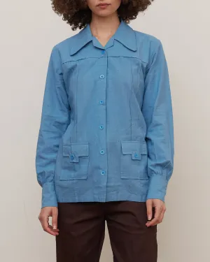 Indian Cotton Shirts Jacket / Blue
