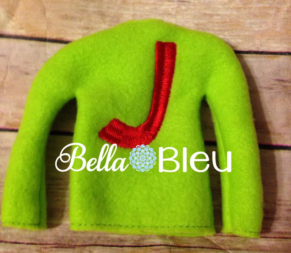 ITH Elf Grinchy Alphabet Sweater Shirt Machine Embroidery Design