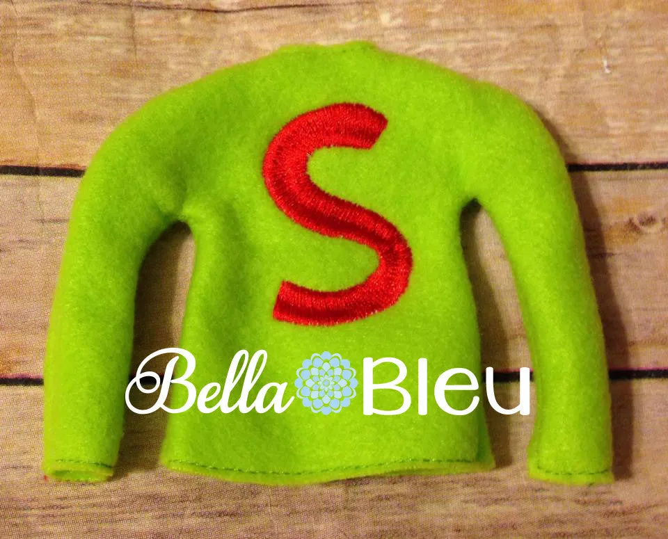 ITH Elf Grinchy Alphabet Sweater Shirt Machine Embroidery Design