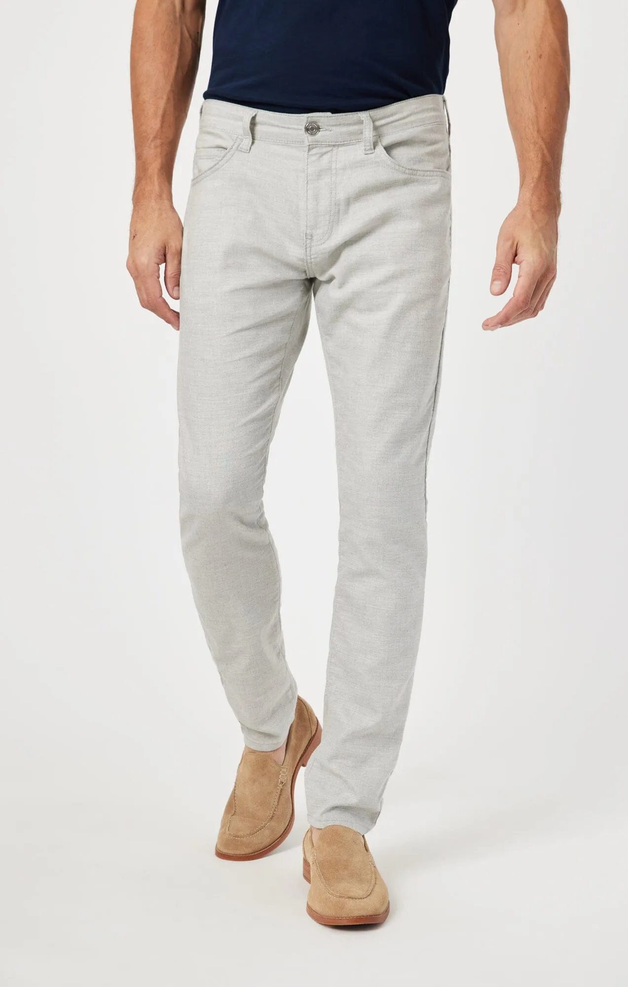 JAKE SLIM LEG IN LIGHT GREY LINEN