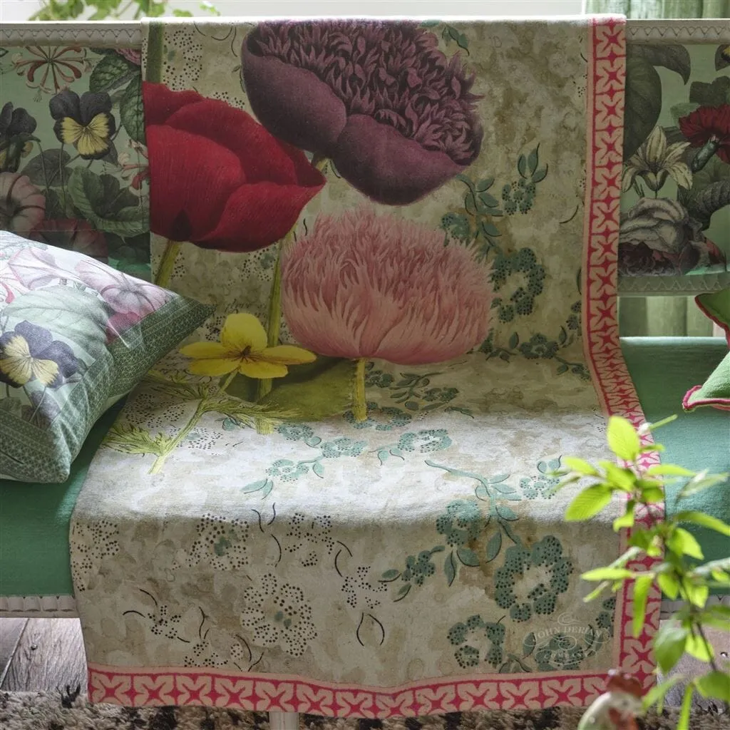 John Derian Poppy Study Violet Throw