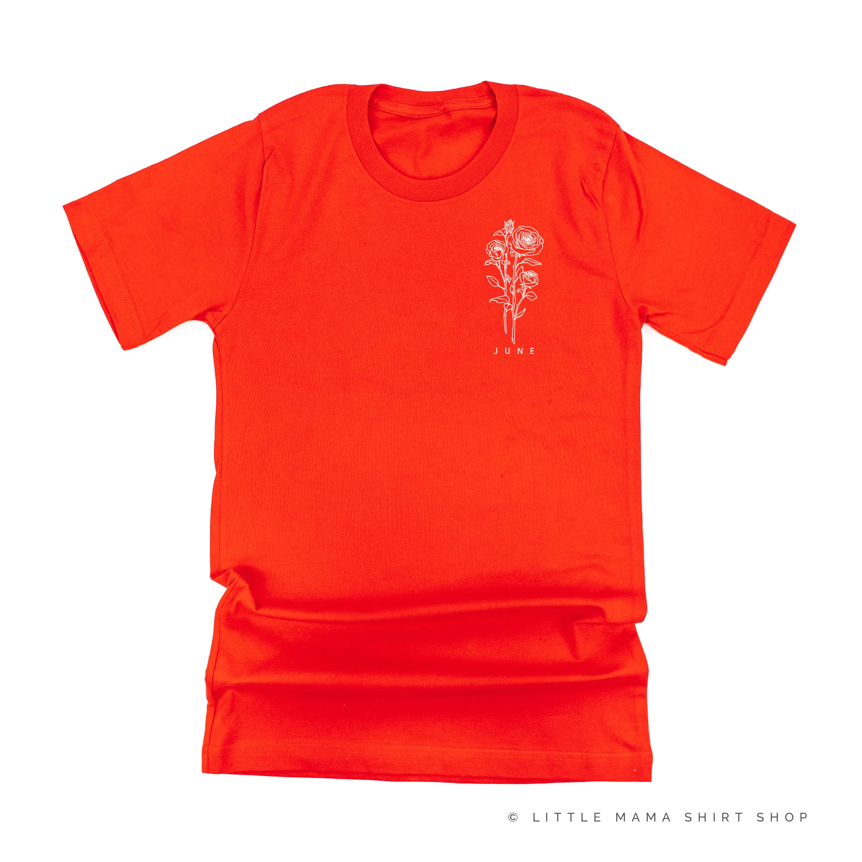 JUNE BIRTH FLOWER - Rose - pocket - Unisex Tee