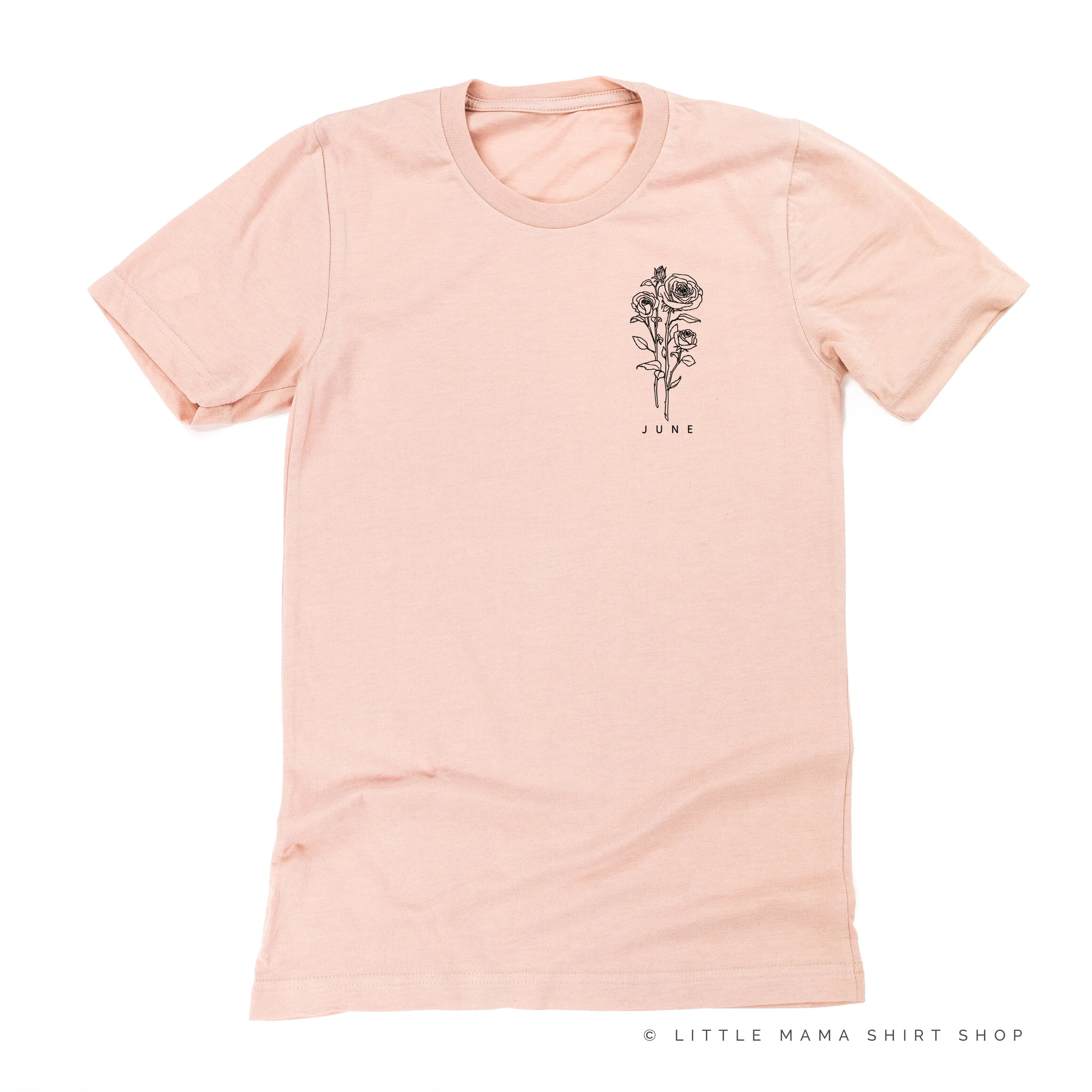 JUNE BIRTH FLOWER - Rose - pocket - Unisex Tee