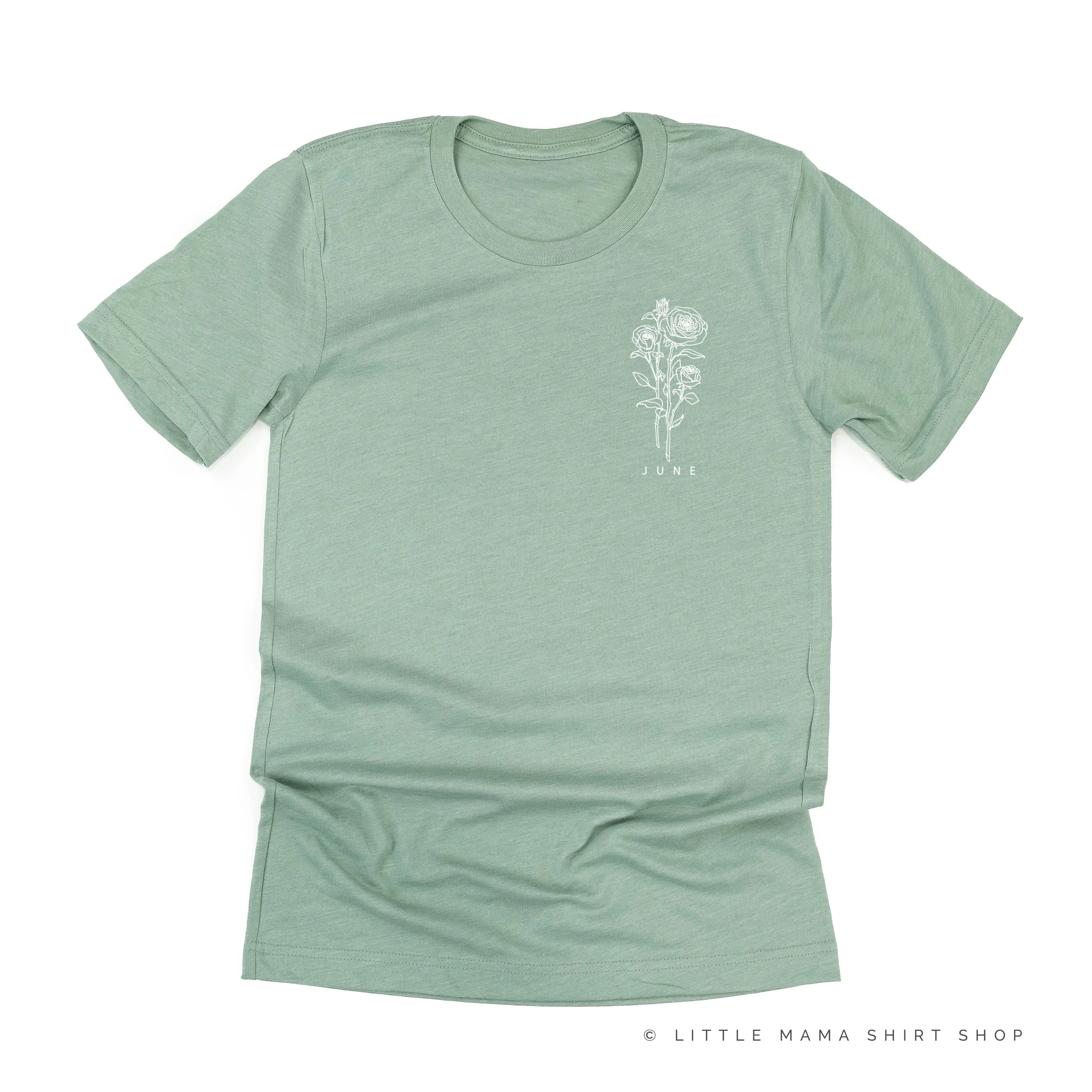 JUNE BIRTH FLOWER - Rose - pocket - Unisex Tee