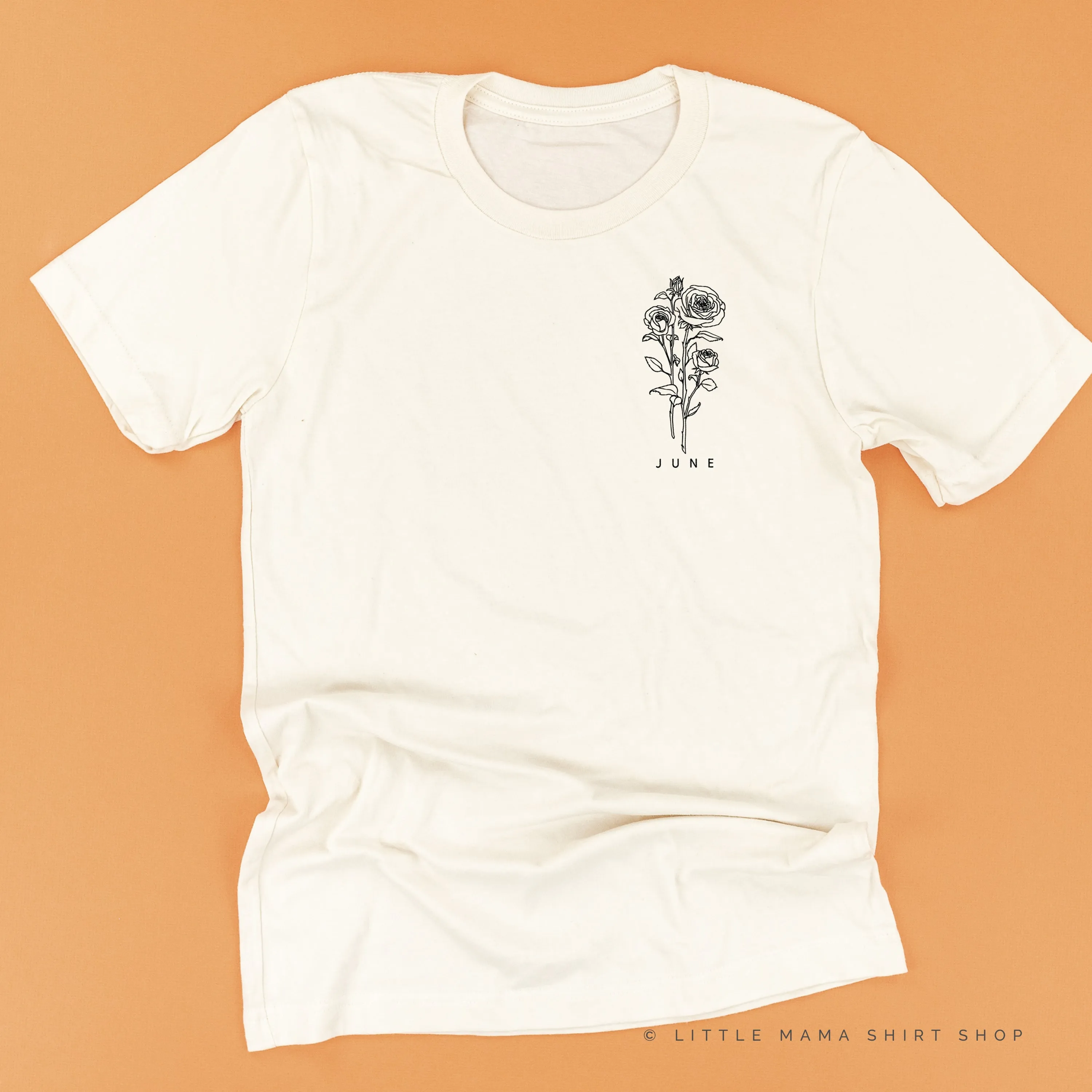 JUNE BIRTH FLOWER - Rose - pocket - Unisex Tee