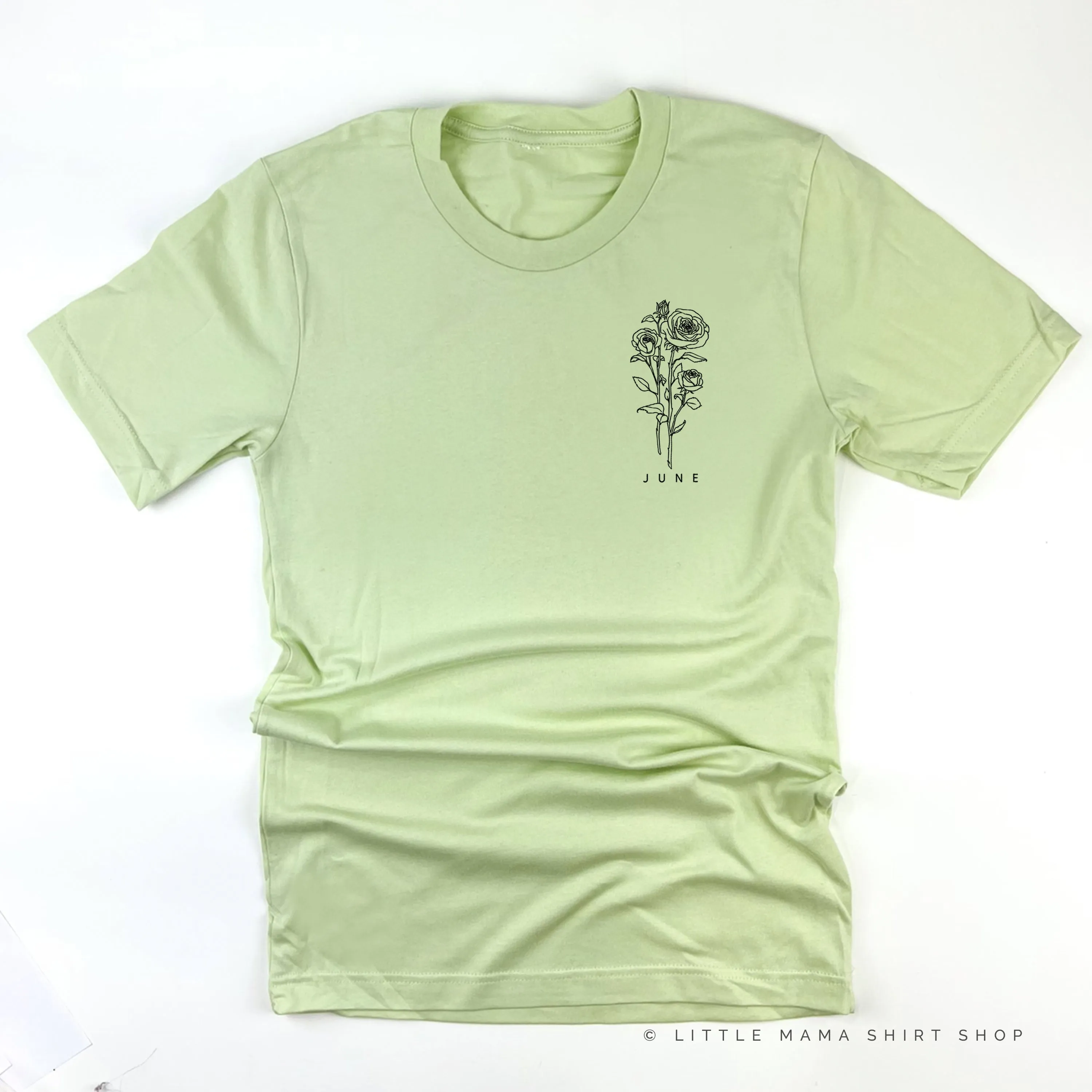 JUNE BIRTH FLOWER - Rose - pocket - Unisex Tee