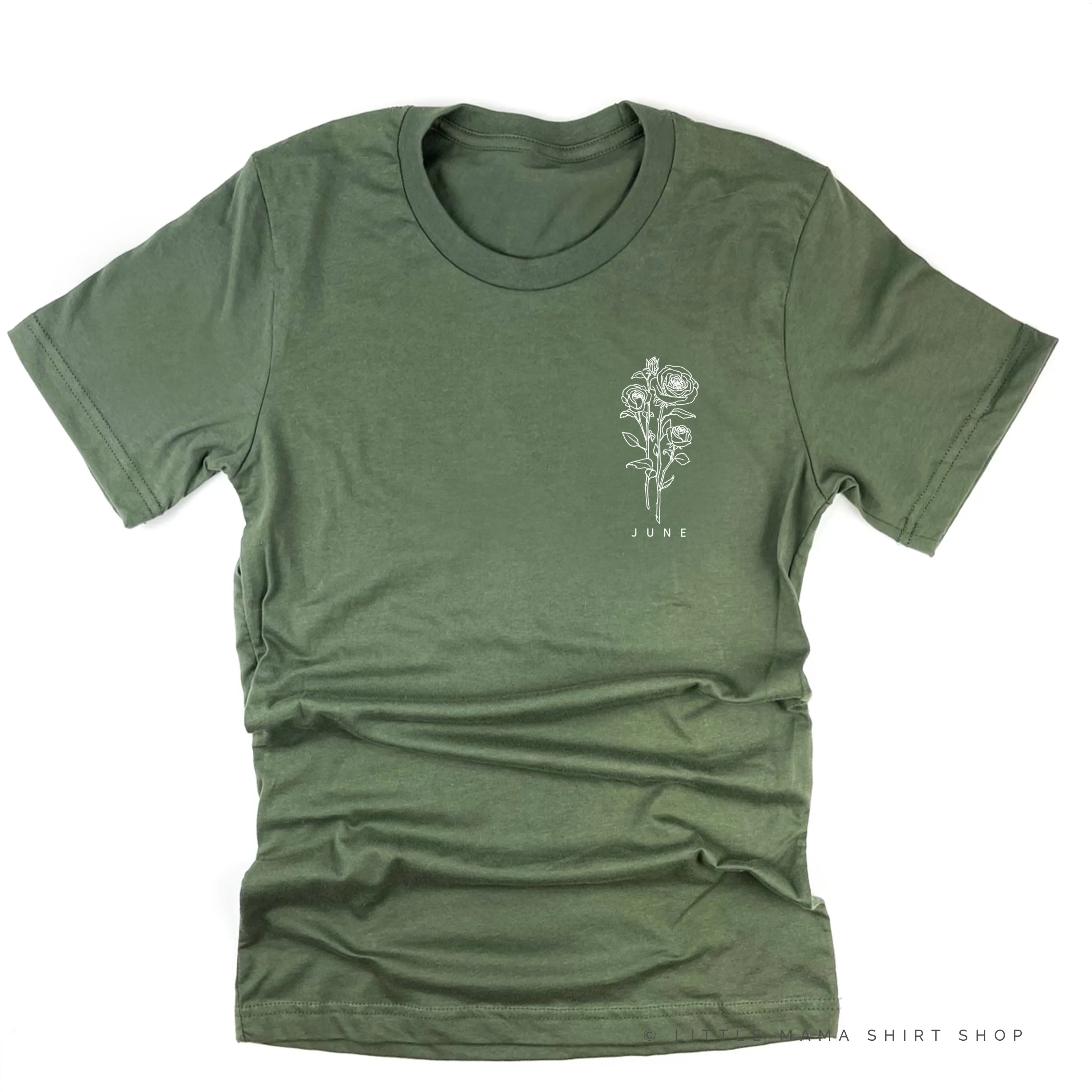 JUNE BIRTH FLOWER - Rose - pocket - Unisex Tee