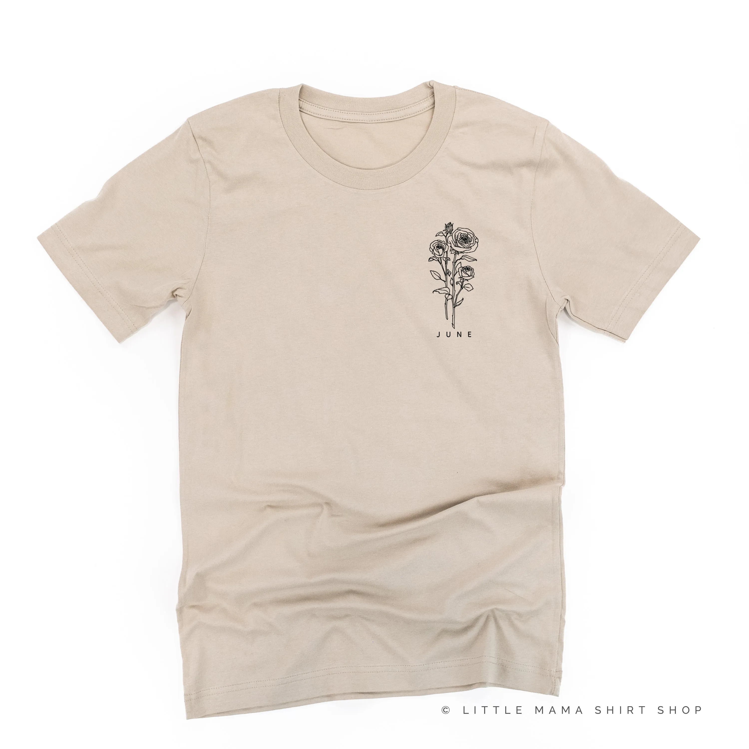 JUNE BIRTH FLOWER - Rose - pocket - Unisex Tee
